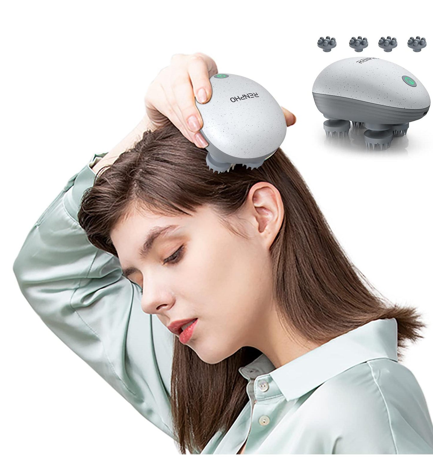 Kneading Head Massager Soft Silicone for Stress Relief